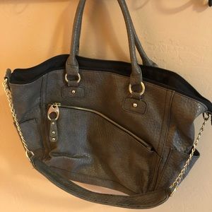 Large grey/tan women’s shoulder/hand purse